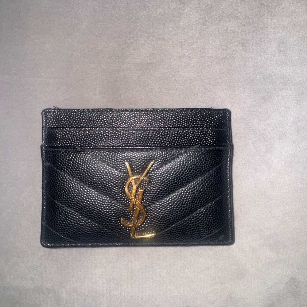 YSL Black Leather Card Holder